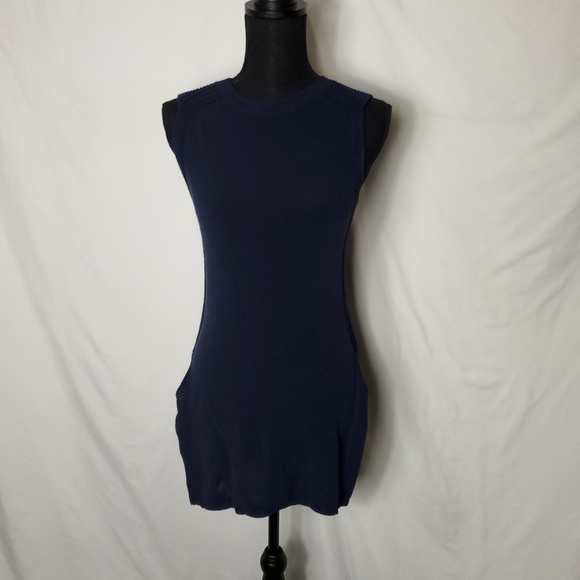 Athleta Navy Blue Sleeveless Side Slit Tunic Size XXS - Picture 3 of 10